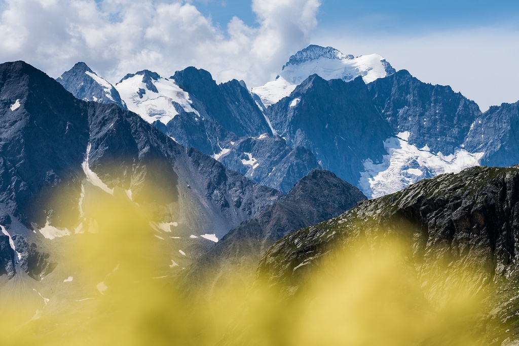 Écrins ze sedla Col du Galibier známého z Tour de France