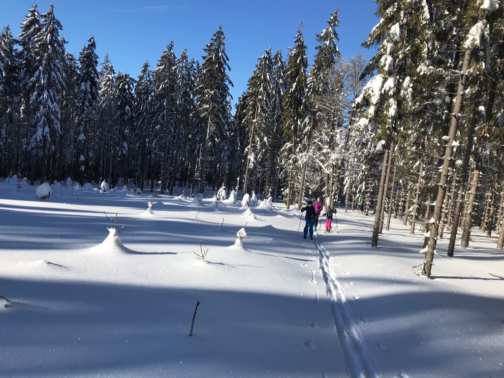 S dětmi na skialp, cesta na šumavský Pancíř