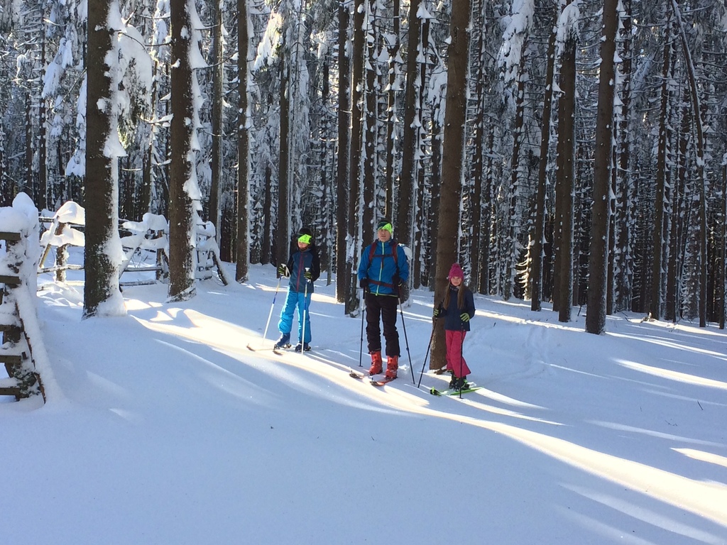 na skitouringové túře s dětmi, Šumava