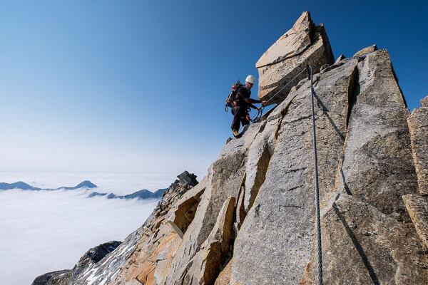 Zářijová inverze na ferratě Detmolder Grat na Hochalmspitze