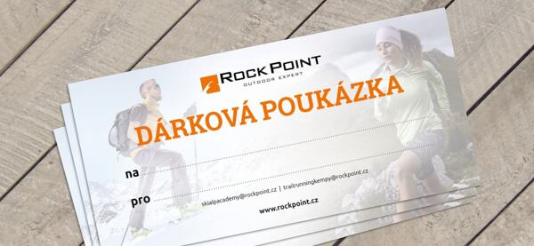 Ukázka dárkové poukázky na Rock Point běžecký nebo skialpový kurz